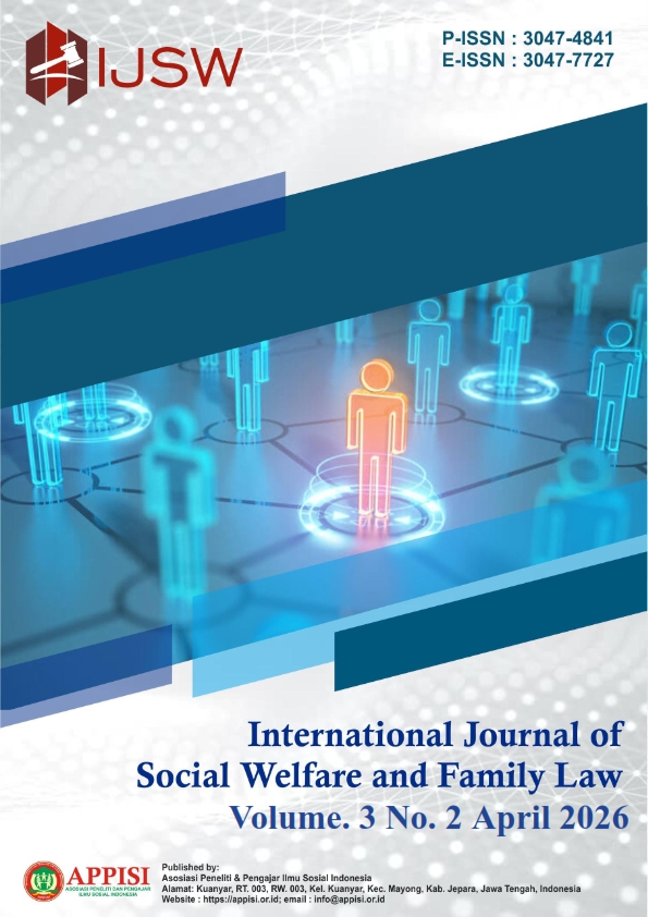 					View Vol. 3 No. 2 (2026): April : International Journal of Social Welfare and Family Law
				