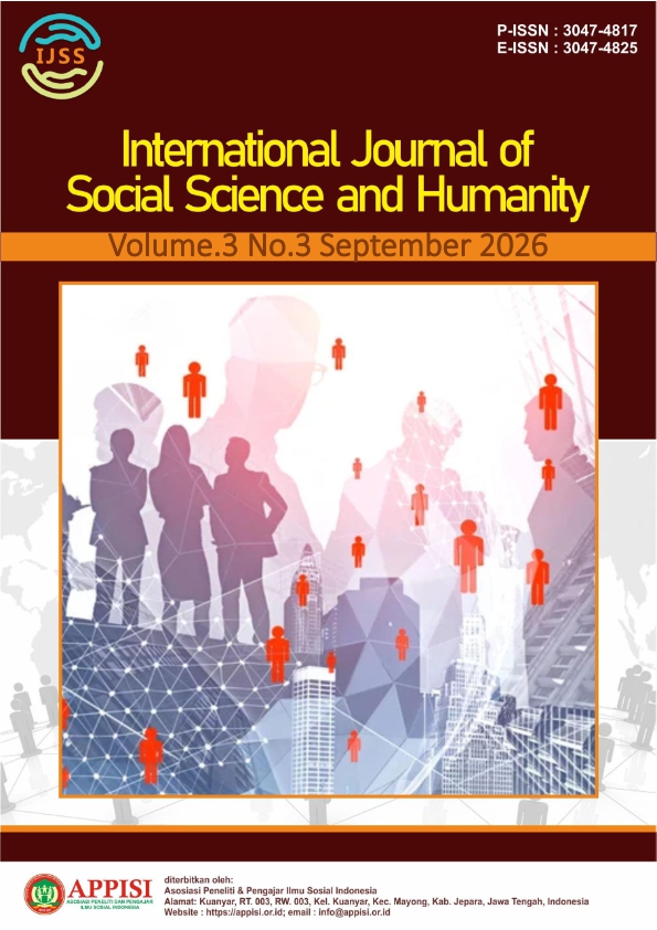 					View Vol. 3 No. 3 (2026): September : International Journal of Social Science and Humanity
				